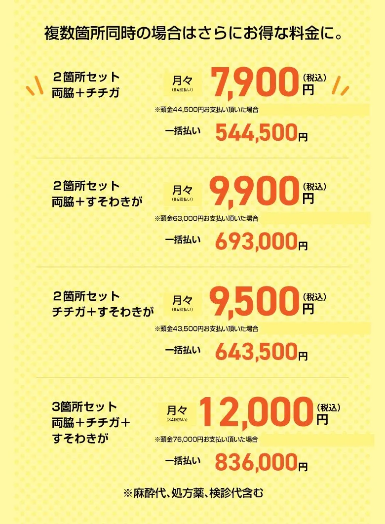 複数個所同時の場合はさらにお得な料金に